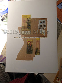 ©2015 Janet Maher, As Yet Untitled Collage Series, in progress, not glued in this shot